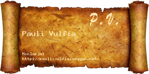 Pauli Vulfia névjegykártya